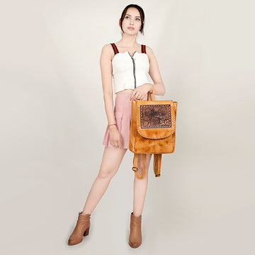 American Darling Backpack Hand Tooled Genuine Leather Western Women Bag Handbag Purse | for Laptop School